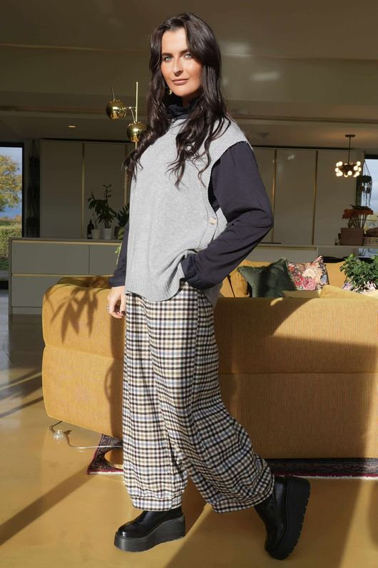 Meridith Button Side Knit Grey /8=